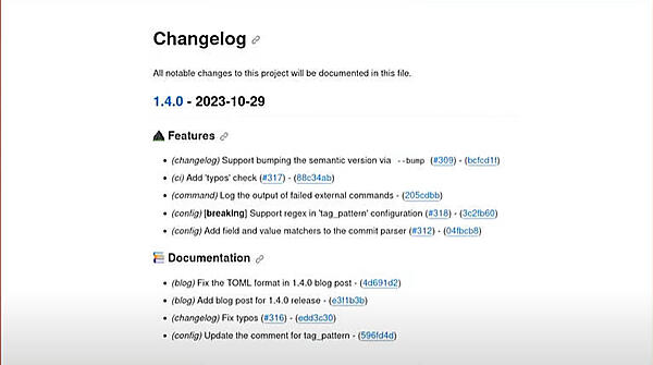 生成されたChangelogを紹介