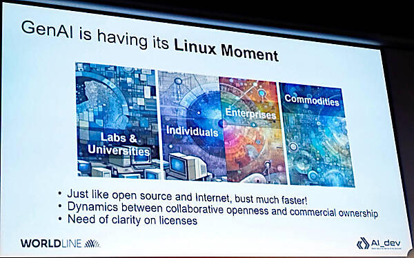 生成型AIはLinuxのようなモメンタムを迎えていると説明