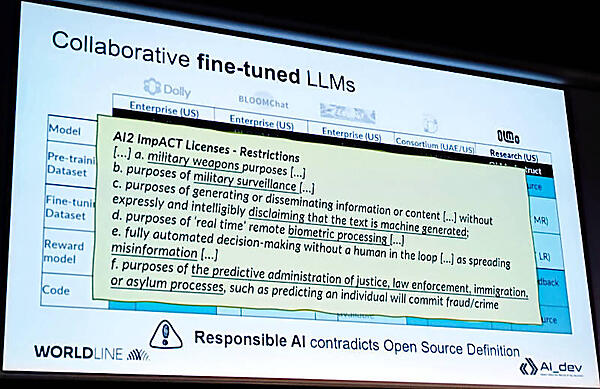 軍関係での利用を制限するライセンスの例