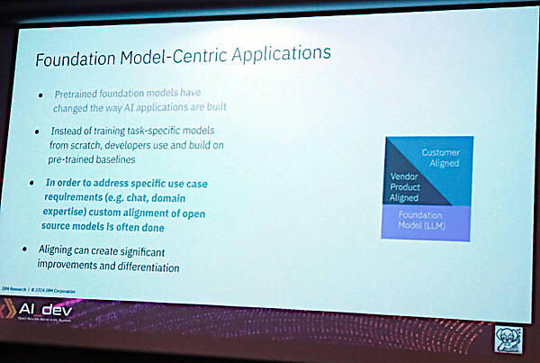 Foundation Model-Centric Applicationsというスライドでモデルの作られ方を説明