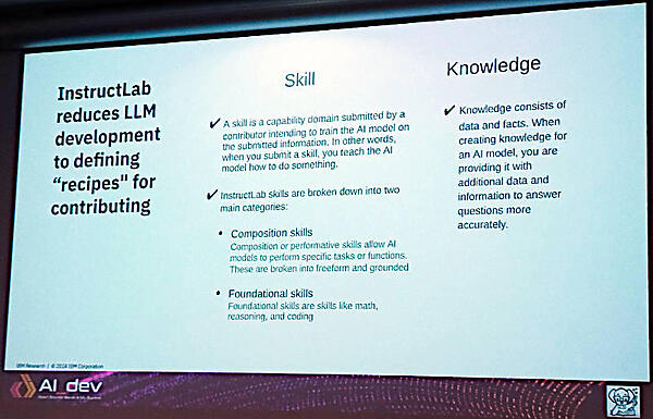 ナレッジとスキルを使ってモデルを更新するのがInstructLabの要点