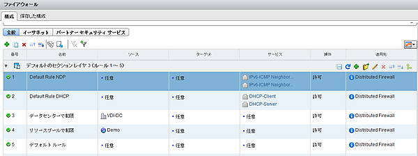 分散ファイアウォールのポリシー管理