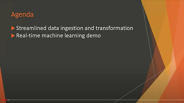 前半でストリーミング処理、後半はリアルタイムによる機械学習のデモを解説