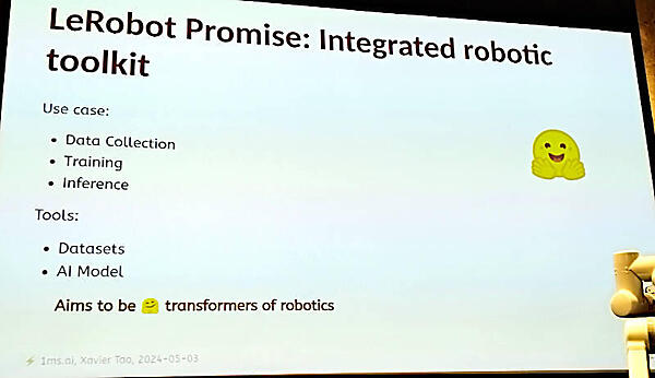 LeRobotの紹介。Hugging Faceのコンポーネントのようだ
