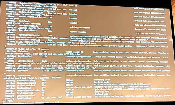 Kubernetesクラスターの内容を確認するデモ画面