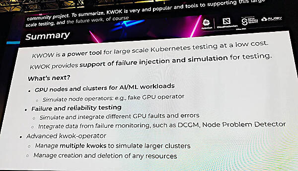 今後の計画には疑似GPU Operator、複数のKWOKの連携などが紹介された
