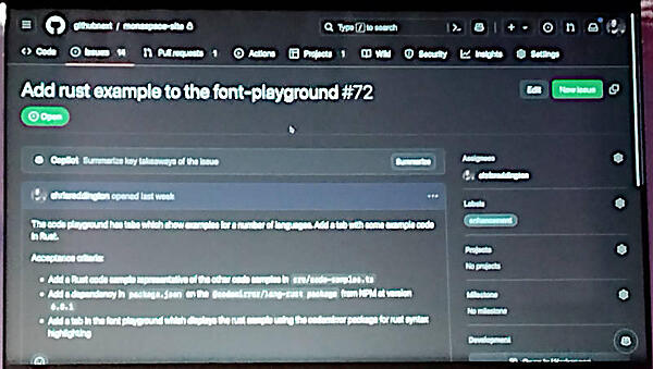 Rustのサンプルを追加するというプルリクエスト
