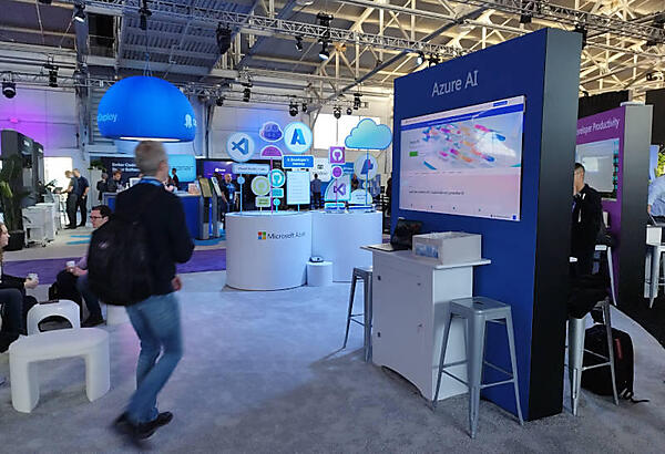 GitHubの親会社であるMicrosoftのAzure AIのブース。質素な作りであまり人目を惹いてはいなかった