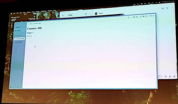 内蔵されたWebサーバーを使ってアプリケーションの値を表示させている