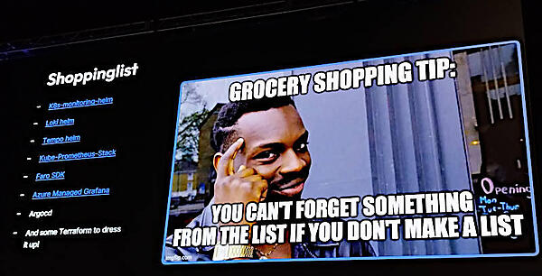 技術的な要件を整理するためにショッピングリストの形式で項目を列挙