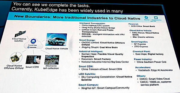 KubeEdgeのユースケース。ほぼ中国での実装例だ