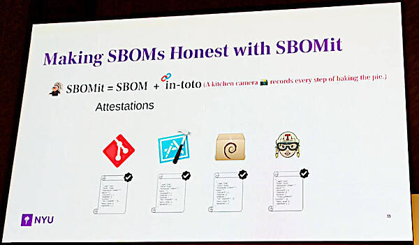 Justin Cappos氏がSBOMitを解説。「SBOMit = SBOM + in-toto」が命名の由来