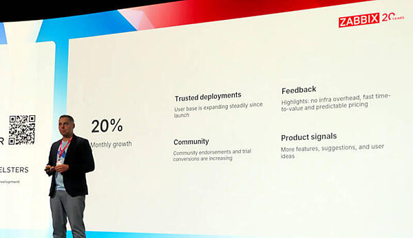 毎月20％成長しているというZabbix Cloud