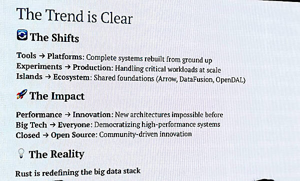 Rustが使われる流れが来ていると説明