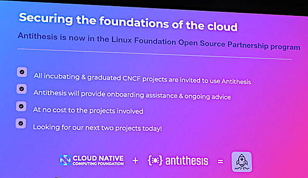 AntithesisはCNCFのパートナーとなり、プロジェクトにテストを無償で提供