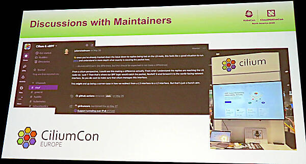 ロンドンで行われたKubeCon EuropeでCiliumのメンテナーに相談