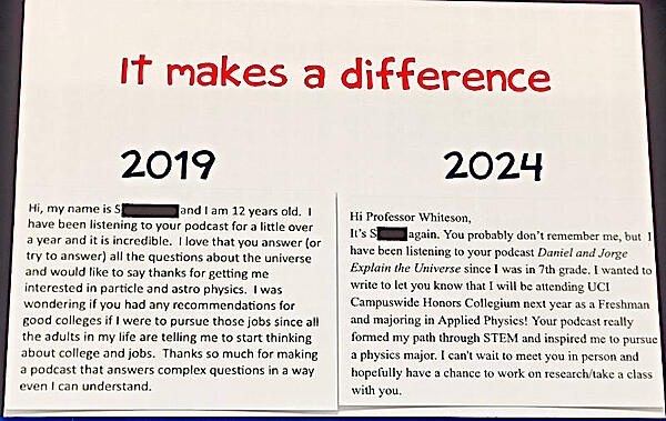 2019年のメールと2024年のメールを紹介して科学の疑問に答え続けることの意味を紹介