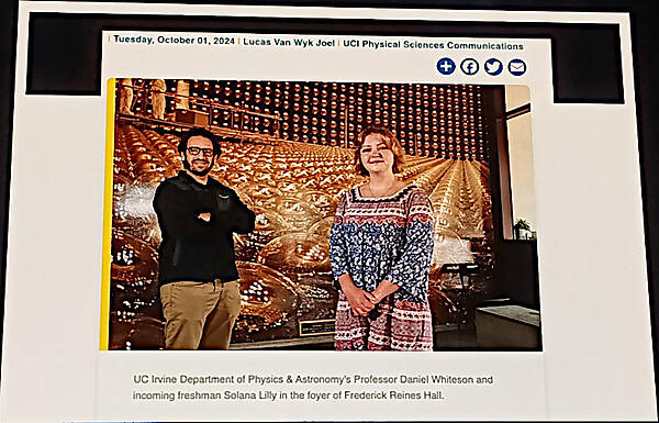 メールを書いた少女がカリフォルニア大学アーバイン校に入学したことを伝える写真を紹介