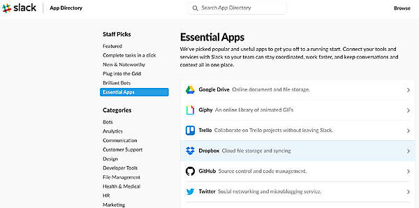 Essential Apps画面