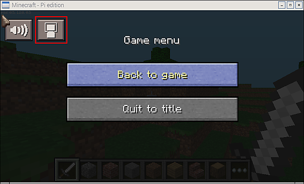 ［ESC］キーを押してメニューから左隅上のボタンをクリック（赤枠）