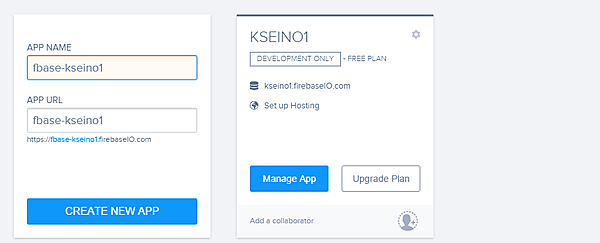 APP NAMEとAPP URLを入力し「CREATE NEW APP」をクリック