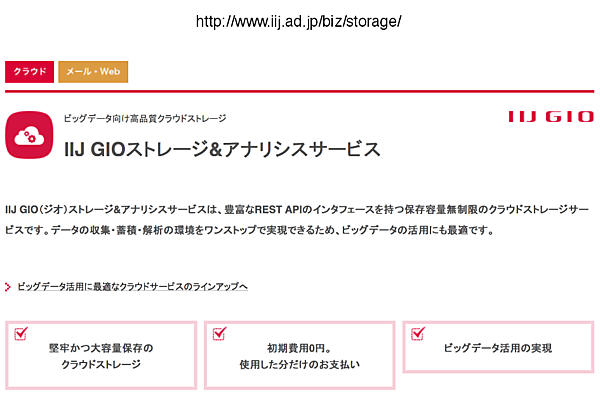 IIJ GIOストレージ＆アナリシスサービス