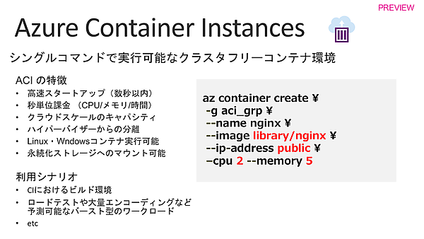 Azure Container Instances（ACI）