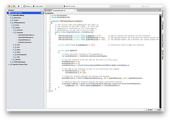 こちらはMonodevelop。Windowsでは「Microsoft Visuald Studio」が使用できる（後述）