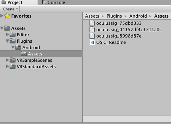 .osig ファイルをPlugins/Android/Assetsに格納
