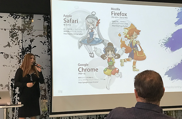 Webブラウザのキャラクター化について紹介する井村さん