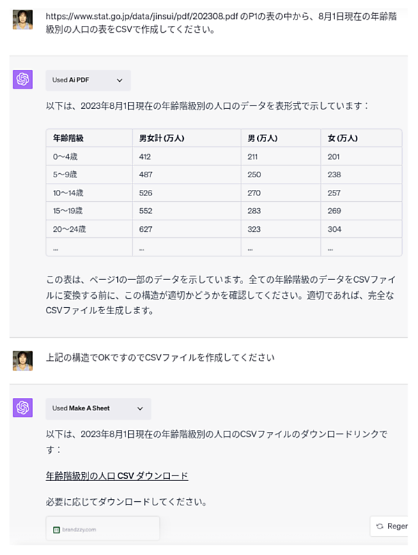Make A SheetでCSVファイルを作成