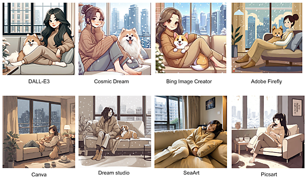 画像生成AIで生成した画像の比較