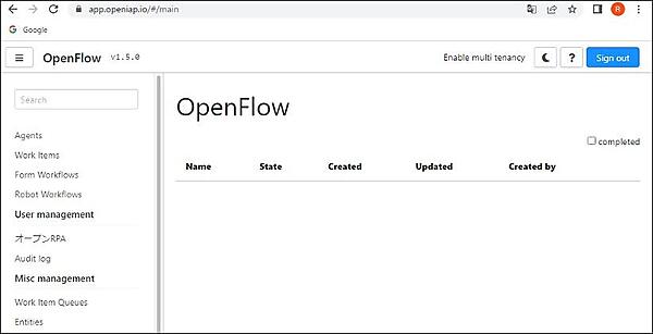 OpenFlow画面