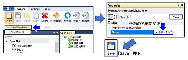 「New Workflow」作成
