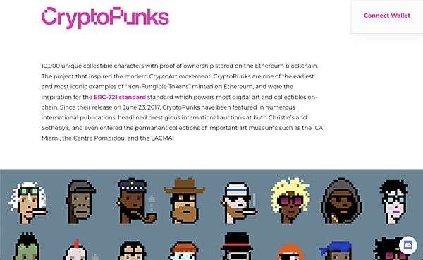 CryptoPunksの公式サイト