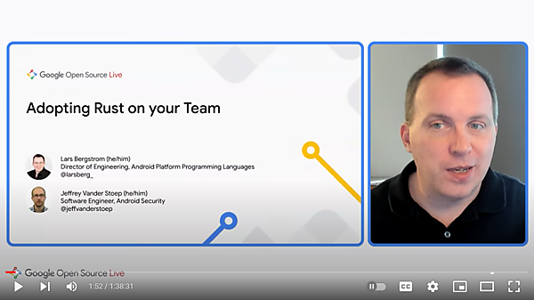 プレゼンテーションを行うLars Bergstrom氏。後半はJeffrey Vander Stoep氏が担当