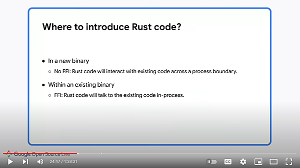 Rustを採用する場所は、新規に開発されるコードと既存コードベースがある場合で違う