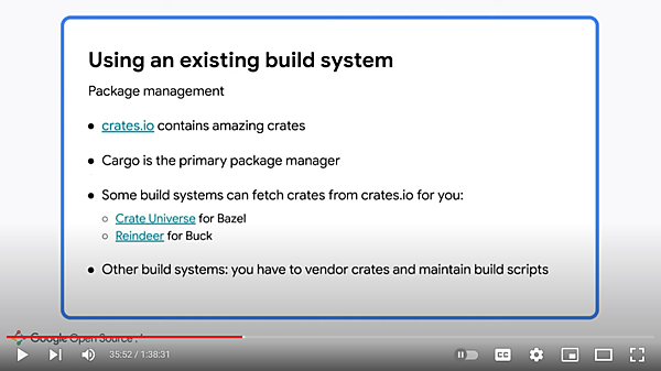 Rustのデフォルトのビルドシステムを使うことを推奨