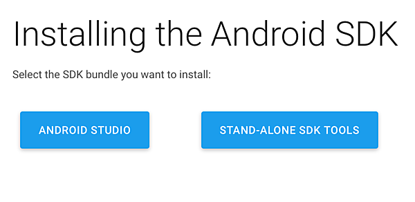 SDKのみのパッケージ「STAND-ALONE SDK TOOLS」をダウンロード