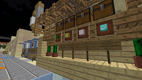 経済サーバーイメージ（看板を使用した露天商）