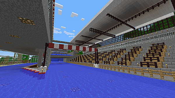 ミニゲームサーバーイメージ（Minecraftの機能を使って様々な遊び方ができる）