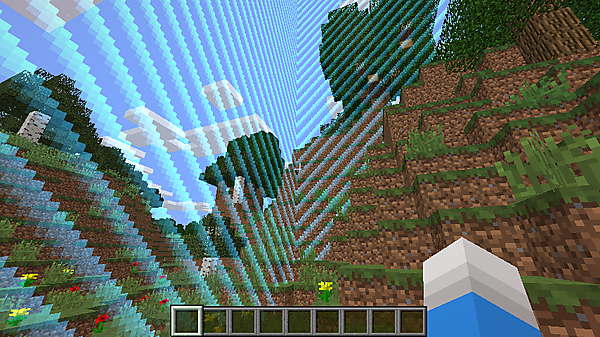 Worldborderコマンドで作成された境界（壁）の例