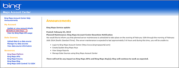 図7　「Create or view keys」をクリックする