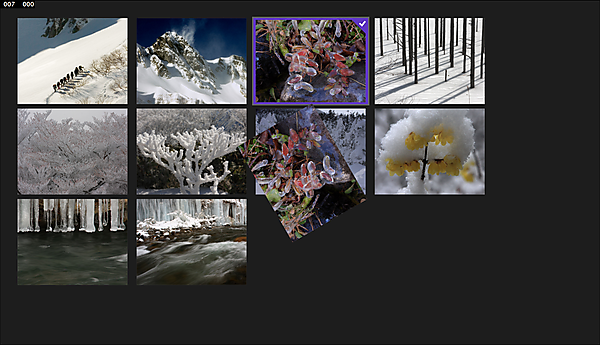 図12　選択した画像がアニメーションを伴って表示されている