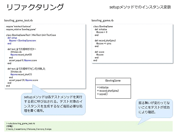 setupメソッドでのインスタンス変数
