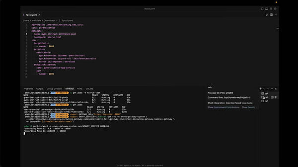 ルーティングが実施される部分をコマンドラインのデモで実施