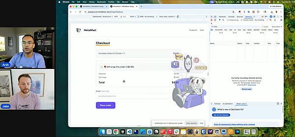 ブラウザーの開発ツールを使ってメッセージを確認しながらデモを実行