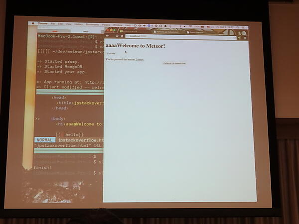 Meteorでサンプルアプリを3分で動かすデモ